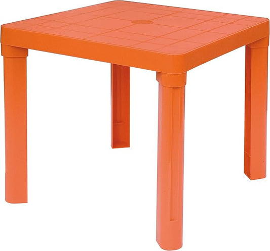 Baby Lulu Children's Light Poly Play Table - 18.1" x 18.1" - Storable - Made in Italy - Orange