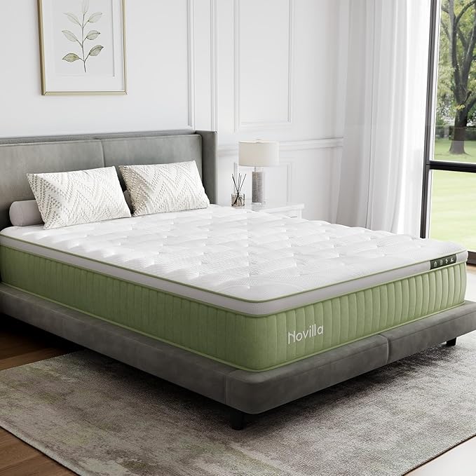 Novilla Twin Mattress for Kids, Twin Hybrid Mattress 10 Inch in a Box with Individual Pocketed Springs & Gel Memory Foam for Body Support & Back Pain Relief & Cool Night Sleep, CertiPUR-US Certified