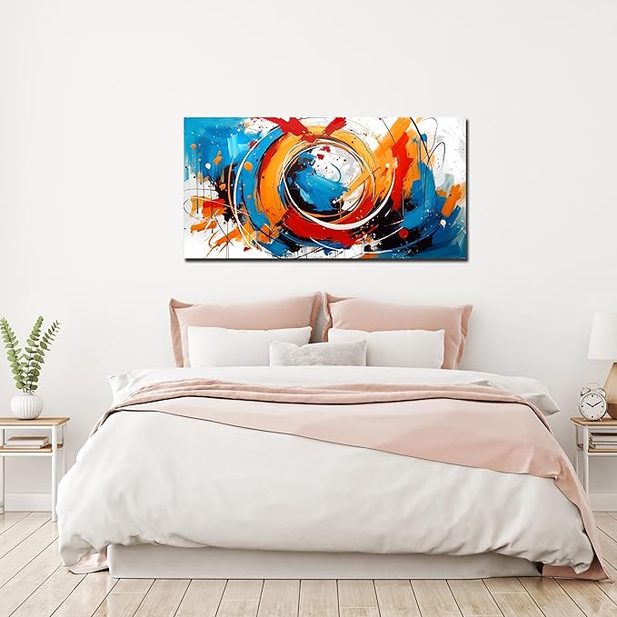 Abstract Canvas Art Wall Decor for Living Room - Colorful Abstract Bedroom Wall Decor Above Bed - Modern Pictures Wall Art for Office Size 20" x 40"