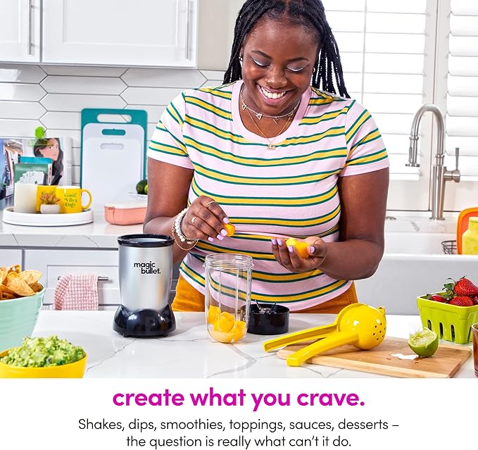 Magic Bullet Blender, Small, Silver, 11 Piece Set