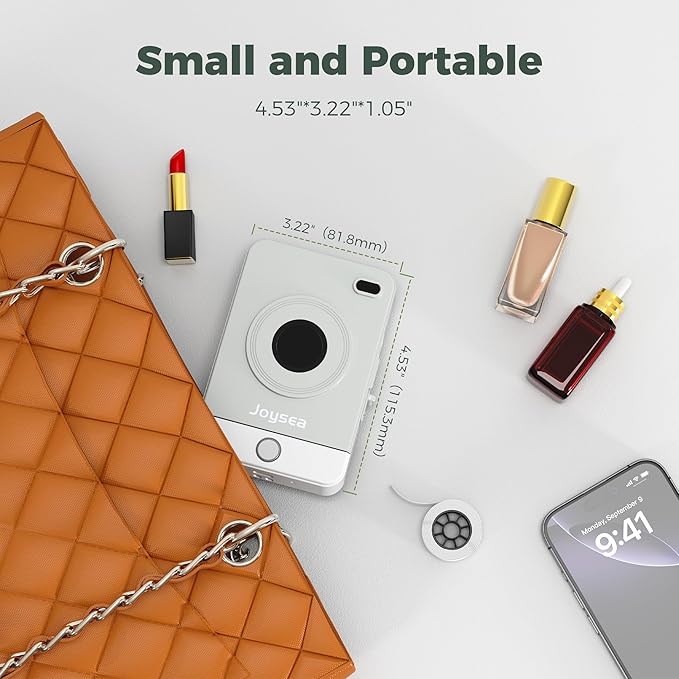 Joysea Portable Label Maker Machine with Tape, Bluetooth Thermal Sticker Maker for Home Kitchen & Office, Gray