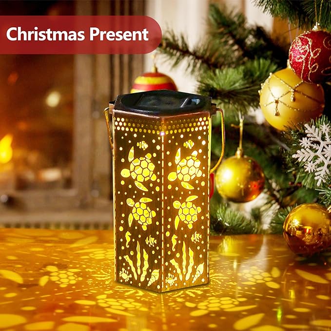 Styleonme Turtle Lover Solar Light, Mother's Day Lantern Gift for Mom Grandma Women Sister, Hanging Image Turtles Lanterns, Yard Corridor Garden Decor, Thanksgiving Day, Birthday Gifts