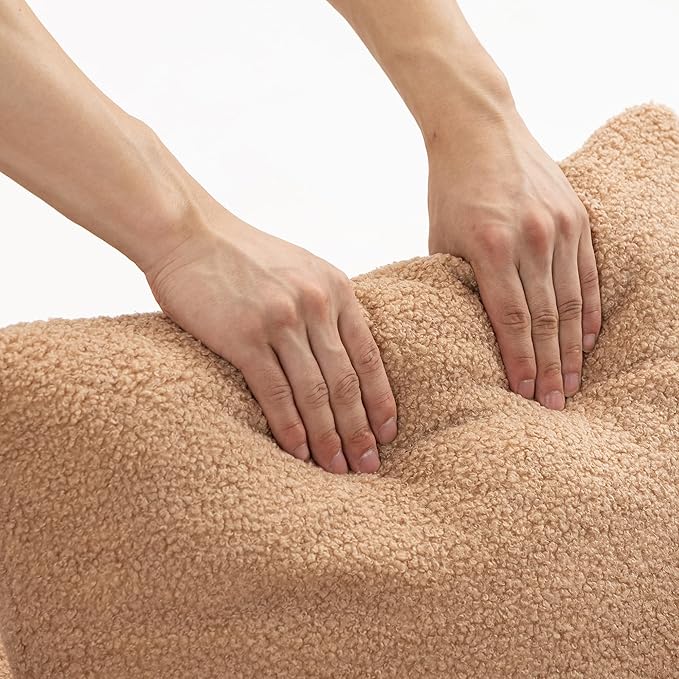 KEIKI L-Shape Cloud Sectional Sofa, 96” Modern Modular Boneless Couch with Left Chaise Lounge, Upholstered Couches for Living Room Bedroom, Brown