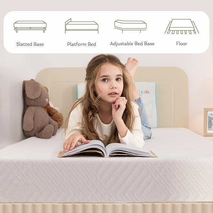 Twin Mattress in a Box, 5 inch Mattresses Made in USA for Kids Bed Single Size Daybed Individual Bunk, Memory Foam Medium Firm,