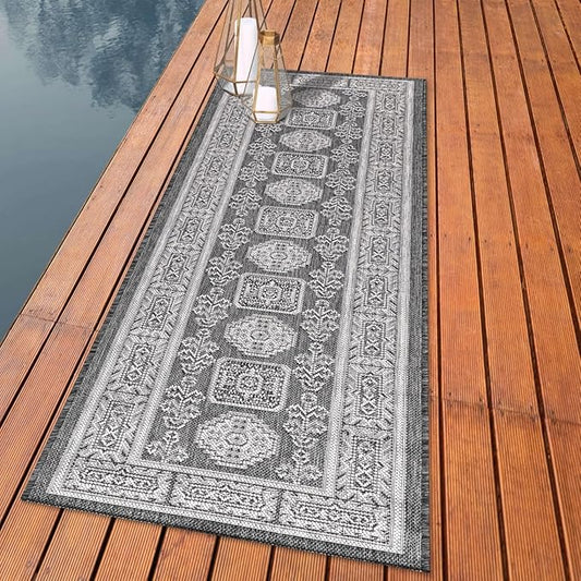 Keen Home Design Terrace Outdoor Runner Rug - 2x6 Washable Indoor/Outdoor Rug for Patio, Kitchen, Balcony, Beach, Garden, Deck and Porch, Size: 2'2"x5'7"