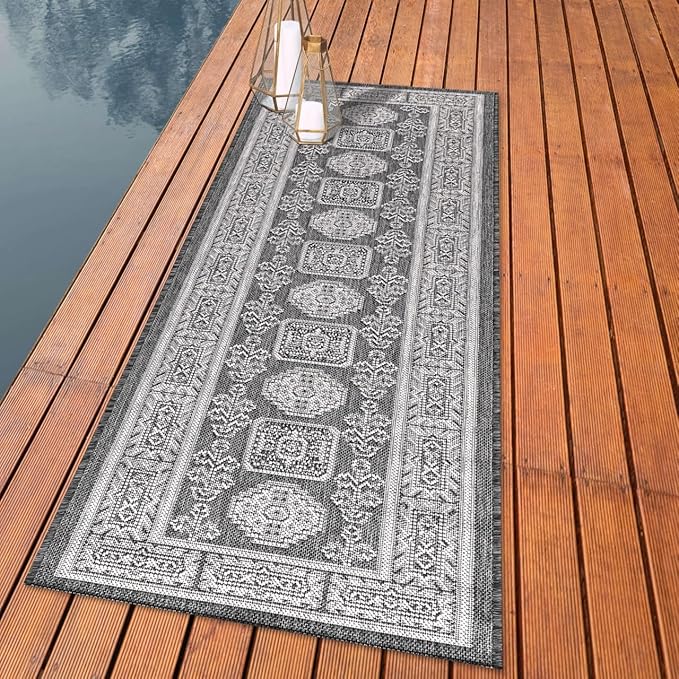 Keen Home Design Terrace Outdoor Runner Rug - 2x10 Washable Indoor/Outdoor Rug for Patio, Kitchen, Balcony, Beach, Garden, Deck and Porch, Size: 2'2"x9'11"