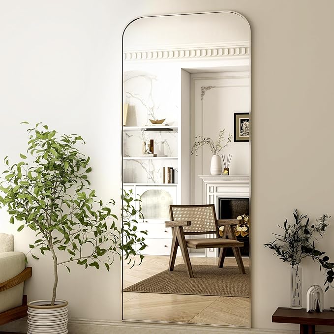 HARRITPURE 28"x71" Full Length Mirror Floor Mirrors Freestanding Hanging or Leaning Large Mirrors Full Body Mirror with Stand for Cloakroom, Bedroom, Living Room,Silver