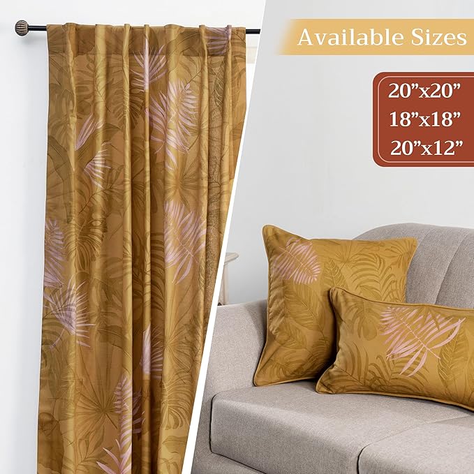 Maison d' Hermine Decorative Pillow Covers 12x20 Inch Rectangle 100% Cotton Throw pillow Covers with invisible Zipper Cushion Case for Living Room Couch, Chair, Sofas, Bedroom, Home (Creole - Caramel)