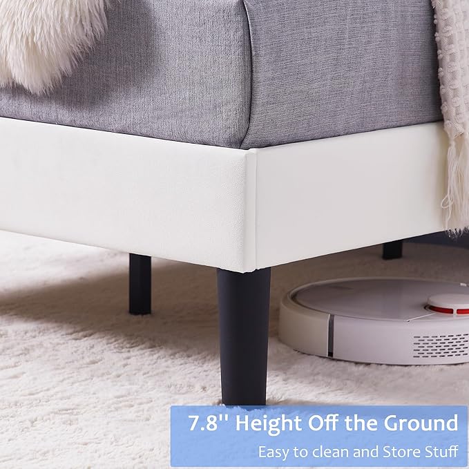 VECELO Twin Size Bed Frame Velvet Upholstered Platform with Headboard, Modern Mattress Foundation, Wood Slat Support, No Box Spring Needed, Noise-Free, Easy Assembly