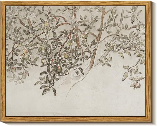 InSimSea Framed Wall Art for Living Room Vintage Plant Wall Art Apple Trees Oil Painting Decor Aesthetic Room Decor Framed Canvas Print Artwork Farmhouse Still Life Wall Pictures for Bedroom 8x10in