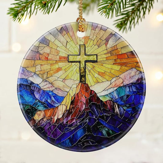 Christian Cross Ornament | Religious Christmas Ornament, Christmas Tree Decoration, Christian Home Decor | Religious Gifts | Easter Faith Cross Gifts, Baptism Gift, Confirmation Gift