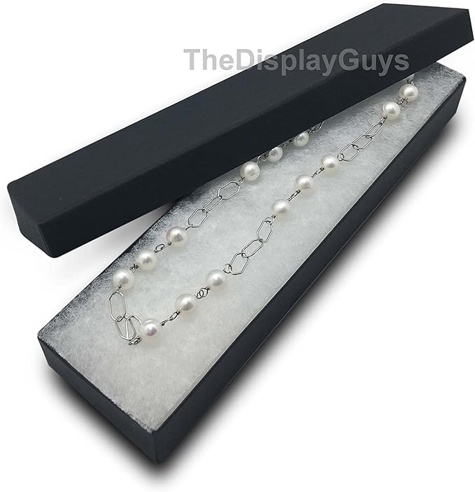 TheDisplayGuys - 25-Pack #99 Cotton Filled Cardboard Paper Jewelry Boxes Gift Case - Matte Black (5 Sizes Assortment) - for Shipping or Storage