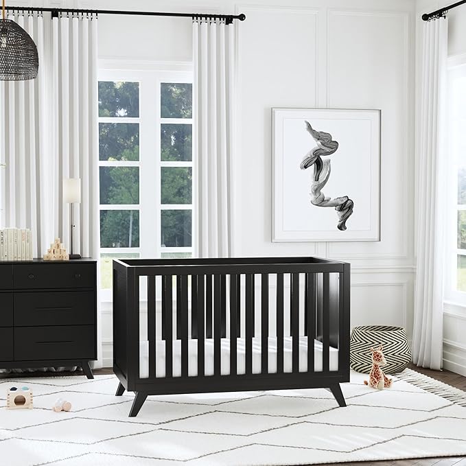 DaVinci Otto 3-in-1 Convertible Crib in Ebony, GREENGUARD Gold Certified