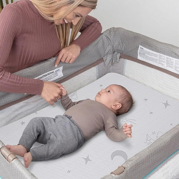 Pack and Play Mattress Pad, Dual-Sided Breathable Hypoallergenic, Premium Memory Foam & High Density Foam, Portable Pack n Play Mattress