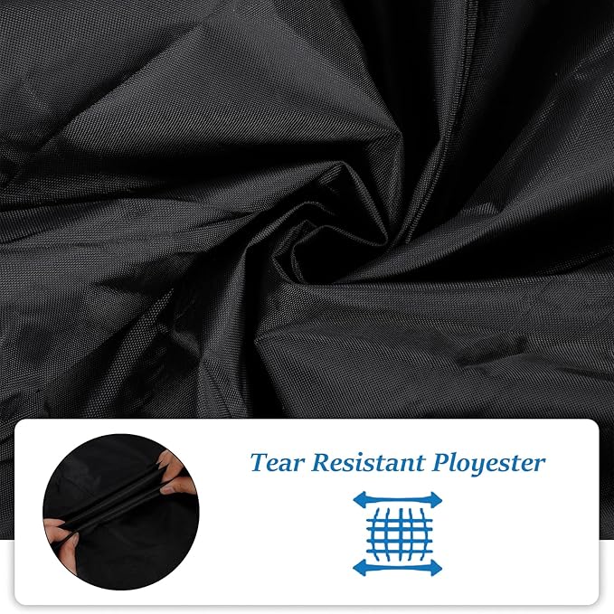 Round BBQ Grill Cover for 22 Inch Charcoal Grills Waterproof, Fade Resistant, UV Resistant Kettle BBQ Grill Cover with Hook & Loop Strap, Dome Smoker Cover, Black (22in)