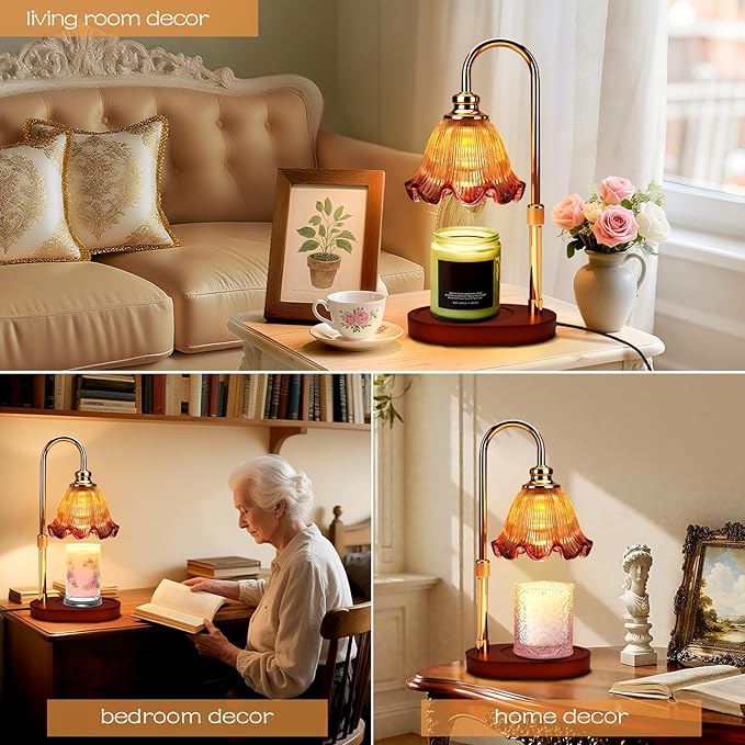 Candle Warmer Lamp with Timer Dimmable: Birthday Gifts for Women & Home Fall Decor for House Warming Gifts New Home– Wax Warmer Gifts for Mom - 3 Timer Modes, 4 Brightness Levels, Adjustable Height