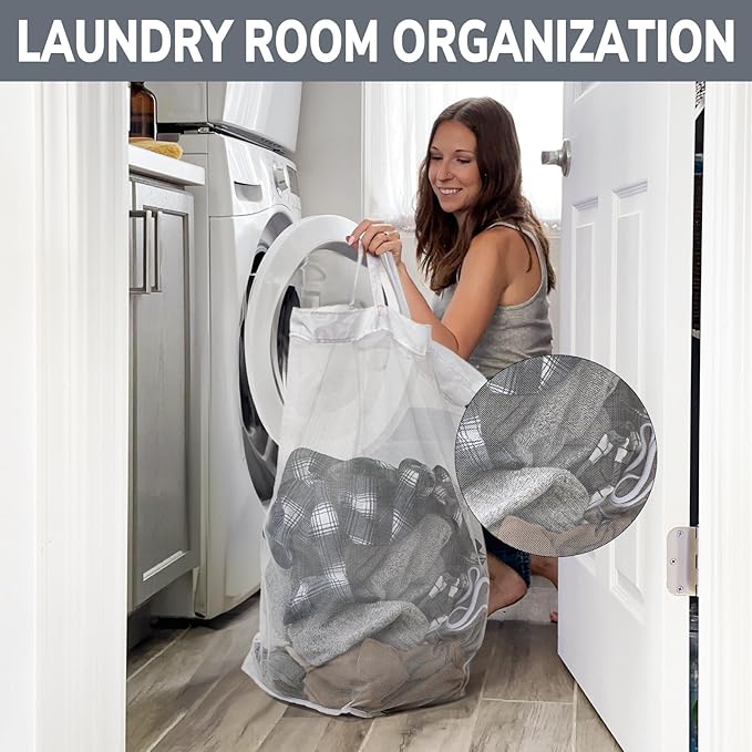 Goodpick Laundry Basket with Wheels, 75L Laundry Hamper for Dirty Clothes, College Dorm Essentials, Clothes Hamper for Livng Room, Grey&White