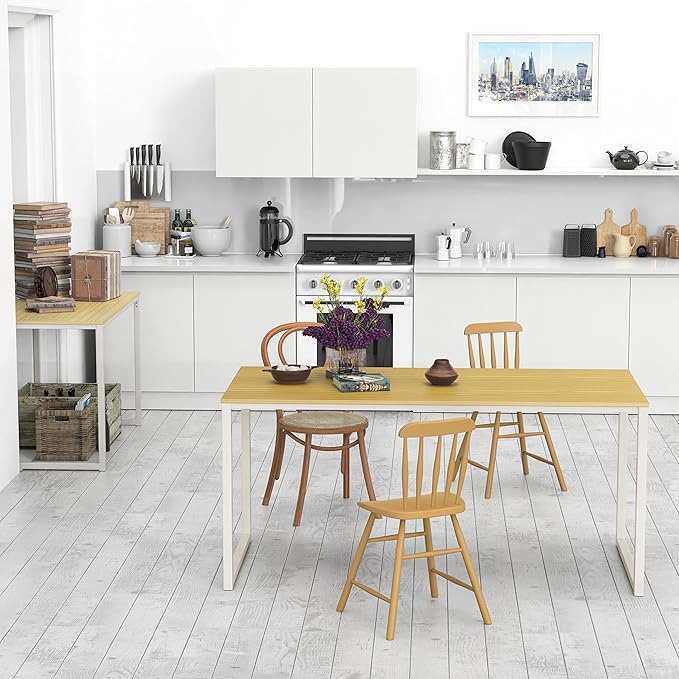 SHW Mission 55-Inch Home Office Computer Desk, Oak