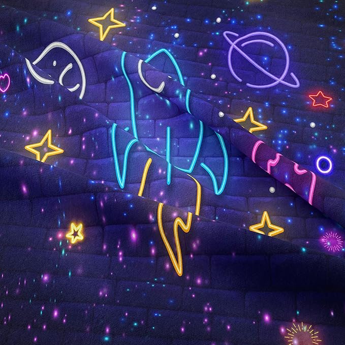 Tailor Shop Space Bedding Full Size Comforter Sets Twin Comforter Set for Kids Boys Galaxy Bedding with 2 Pillowcase……