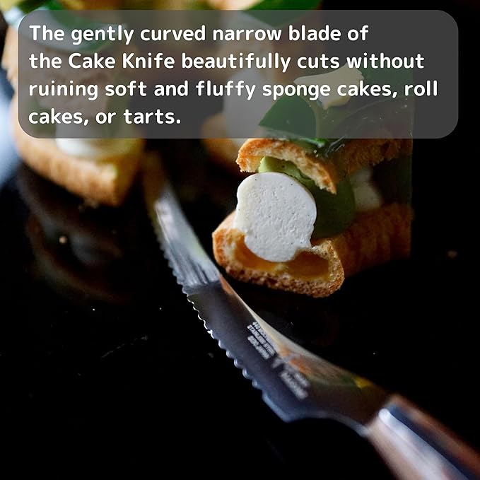 NAGOMI] 6 inch Serrated Cake Knife - Made in Seki, Japan - Blade in 440A and Comfortable Pakkawood Handle - Japanese Sharp Knife