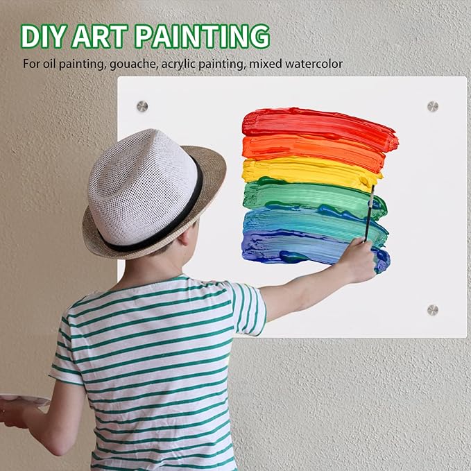 iCAGY Acrylic Dry Erase White Board for Wall - Small Wall-Mounted Whiteboard for Office Home and Kids - Sleek Design, Easy Installation, Rounded Corner, 11" x 14", White