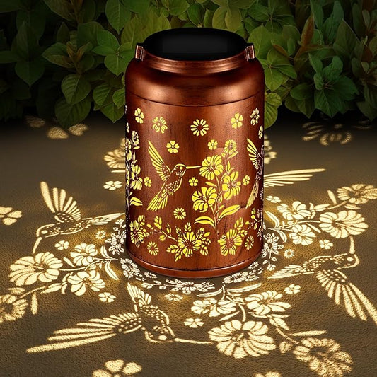 Solar Lanterns Outdoor, Waterproof Hanging Metal Solar Lanterns LED Decoration for Garden, Yard, Patio - Perfect Birthday Gifts for Women Mom Grandma(Hummingbird)