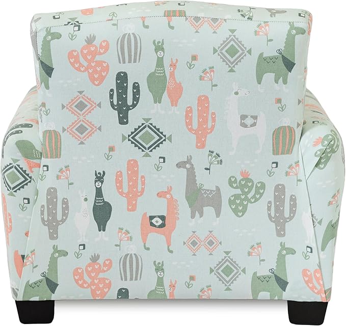 Kid Rocking Chair for Toddlers, Child Chair for Little Kids, Upholstered Toddler Armchair for Children, Comfy and Cute Little Kid Chairs (Legs, Llama Print)
