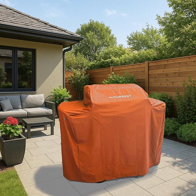 Current® SoftFlex Grill and Griddle Cover, Custom Sized to Fit Both Current Model G Grill & Griddle, Weather Resistant Material, Anti-UV, Lightweight & Flexible, Weatherproof & Durable, Clay