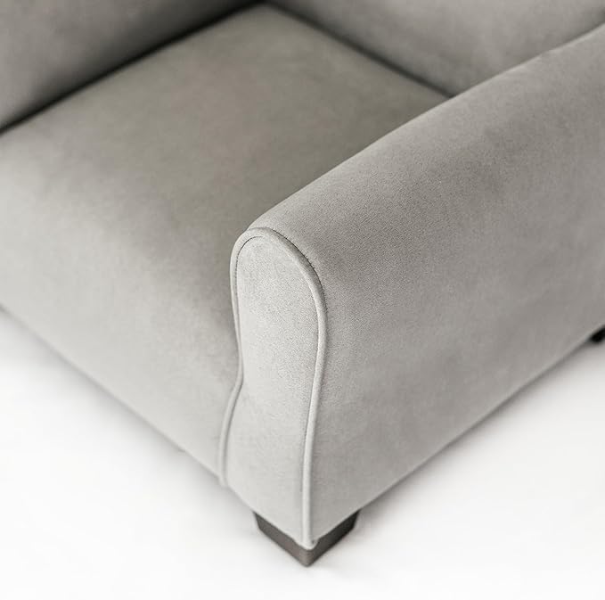 Kid Rocking Chair for Toddlers, Child Chair for Little Kids, Upholstered Toddler Armchair for Children, Comfy and Cute Little Kid Chairs (Legs, Grey)