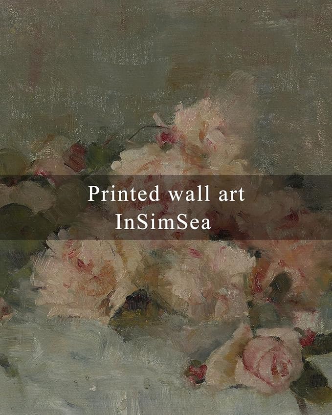 InSimSea Framed Wall Art - Large Canvas Prints: Classical Oil Painting Roses for Living Room, Bedroom, Home Office & Bathroom Decor - 16x24in