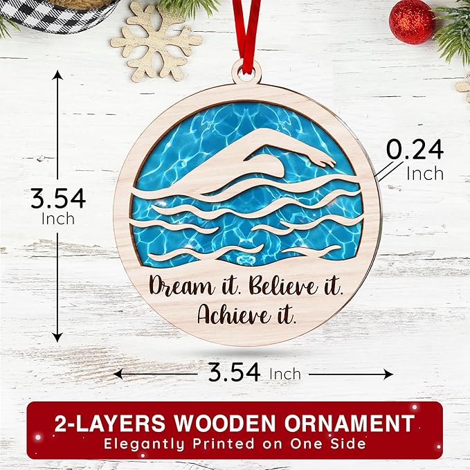 Gifts for Swimmers - Swimmer Ornament 2025 for Christmas Tree, Perfect Swimming Gifts, Unique Swim Gift for Athletes, Artistic Swimmer Christmas Ornaments, Ideal for Swimmer Appreciation