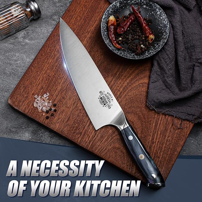 Huusk Valentines Day Gifts for Him, 8" Chef Knife for Kitchen, Best Husband Ever Gift for Valentines, Stainless Kitchen Knife with Resin Handle, Husband Birthday Gifts for Valentines Day