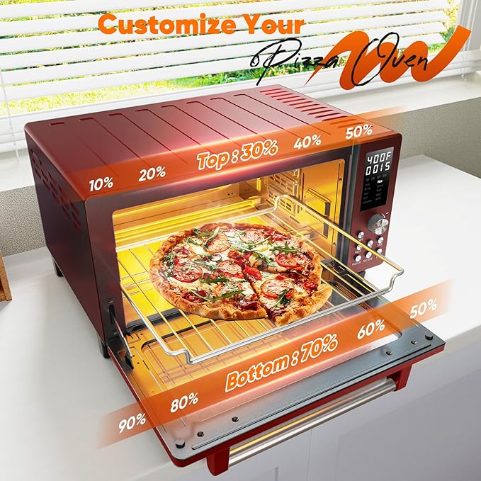 Nuwave Bravo Pro Smart Air Fryer Toaster Oven Combo, 12-in-1 Functions with Quicker & Even Crisp Technology, 1800W, 50-450°F, PFAS-Free, 21QT, Cinnamon