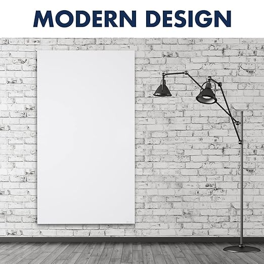 Quartet Glass Whiteboard, Magnetic Dry Erase Board, Wall Mounted Whiteboard for Office, School and Home, 48"W x 85"H, White (Q014885IMW)