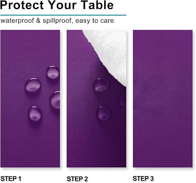 Hiasan Royal Purple Tablecloth for Rectangle Tables - Waterproof and Spillproof Washable Fabric Table Cloth for Dining Room Kitchen Party, 70 x 140 Inch