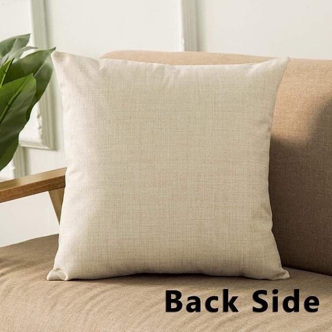 WOMHOPE Set of 4 Vintage Geometric Decorative Throw Pillow Covers Pillow Cases Cushion Cases 18 x 18 Inch for Living Room,Couch and Bed (Wooden)