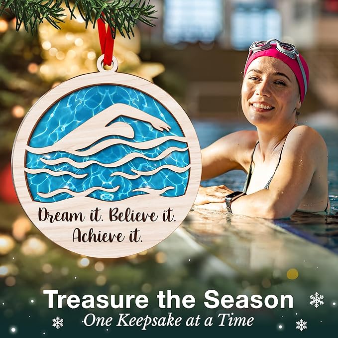 Gifts for Swimmers - Swimmer Ornament 2025 for Christmas Tree, Perfect Swimming Gifts, Unique Swim Gift for Athletes, Artistic Swimmer Christmas Ornaments, Ideal for Swimmer Appreciation