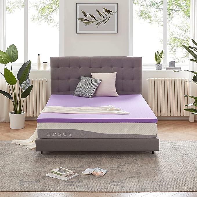 SINWEEK 1.5 Inch Gel Memory Foam Mattress Topper Ventilated Soft Pressure Relieve Mattress Pad, Breathable Bed Topper, CertiPUR-US Certified, Twin Size