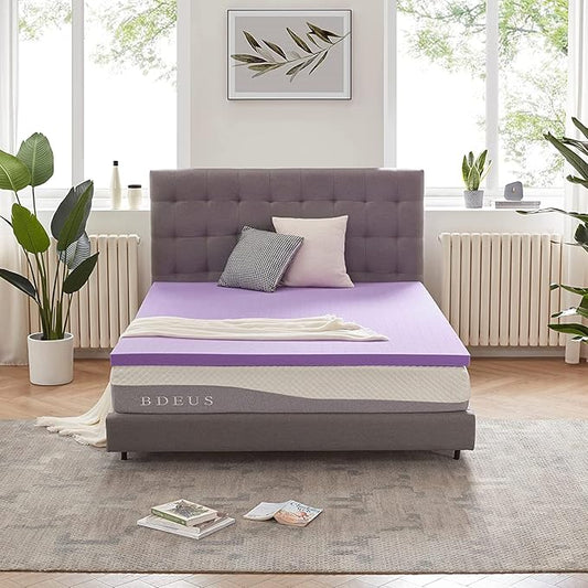 SINWEEK 1.5 Inch Gel Memory Foam Mattress Topper Ventilated Soft Pressure Relieve Mattress Pad, Breathable Bed Topper, CertiPUR-US Certified, Twin Size