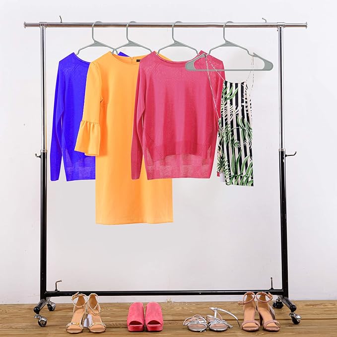 Utopia Home Plastic Hangers 30 Pack - Perfect Space Saving Clothes Hanger - Durable and Strong - Perfect Closet Organizers with Shoulder Grooves (Grey)