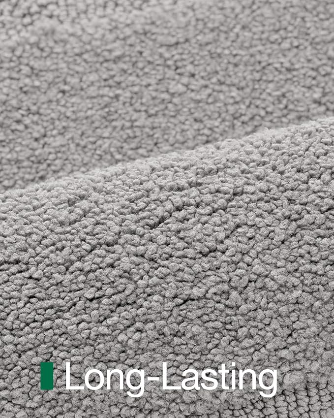 LUMI Ultra Soft Bathroom Rugs Non Slip with Rubber Backing, Absorbent Washable Bath Mat Quick Dry, Upgraded Premium Microfiber Plush Carpet for Bathtub and Shower Floor, Grey,24x60