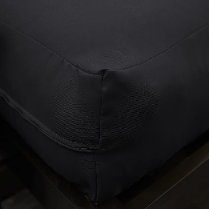 Mozaic Full Size 8-Inch Cotton Twill Gel Dual Memory Foam Futon Mattress, Black