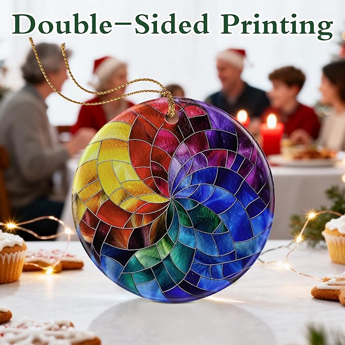 Rainbow Spiral Ornament | Christmas Ornaments, Christmas Decorations, Hanging Ornaments for Tree, Holiday Decor Gifts | Gifts for Friends & Art Lovers | Gift Exchange Ideas