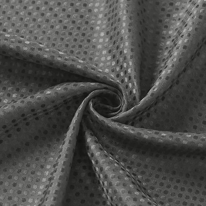 3 in 1 Extra Long Charcoal Grey Shower Curtain Set-72 W x 84 H, Modern Waffle and PEVA Liner Set with 12 Stainless Steel Hooks, Waterproof Fabric for Bathroom