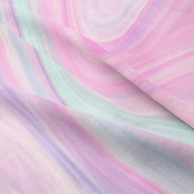 Tailor Shop Kids Comforter King Size,Pink Girls Bedding Tie Dye Comforter Teen Girl Pink Comforter,Blue Purple Bedding Bright Girly Tie Dye Bedding with 2 Pillowcase…