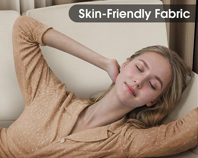 Furmax Sectional Couches for Living Room, U-Shaped Sofa Couch with Linen Fabric, 4 Seat Sofa Set with Double Chaise for Apartment (Fabric, White)