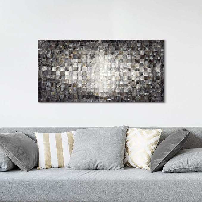 Inpraradiso Bedroom Abstract Wall Art Picture: Large Living Room Modern Hand Painted Textured Canvas Painting Contemporary Print Kitchen Horizontal Square Artwork for Home Office Decor