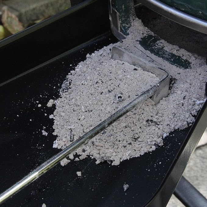 Ash Tool and Ash Pan fit Big Size Green Egg,Stainless Steel Grill Cleaning Tools Set for Big Green Color Egg Primo and Other Charcoal Kamado Stove