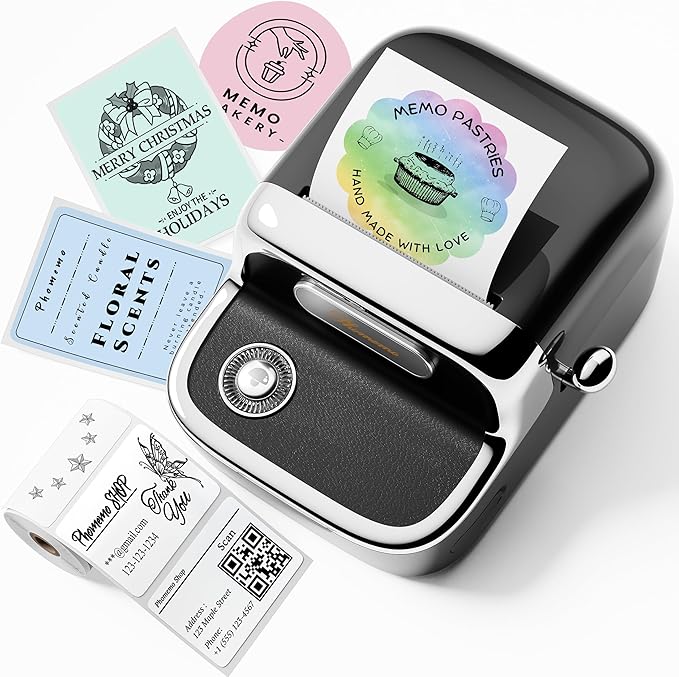 Phomemo M150 Upgrade Label Maker, Mini Bluetooth Thermal Label Printer, 2 Inch Label Maker Machine with Tape for Home, School, Office, with 400+ Fonts, 6000+ Icons, Compatible with Phone, PC