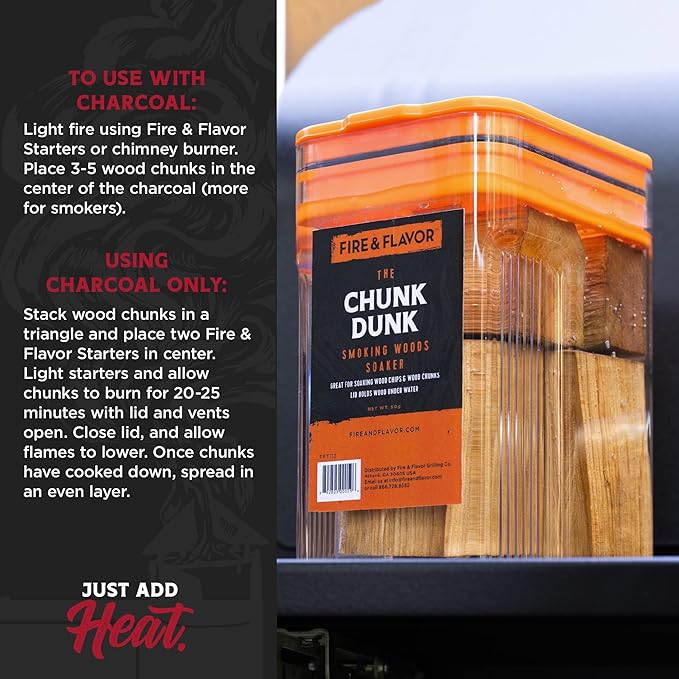 Fire & Flavor Cherry Wood Chunks for Smoking and Grilling - All-Natural, Long-Lasting with a Mildly Sweet Flavor - Large Chunk Wood Chips for Smokers,Red